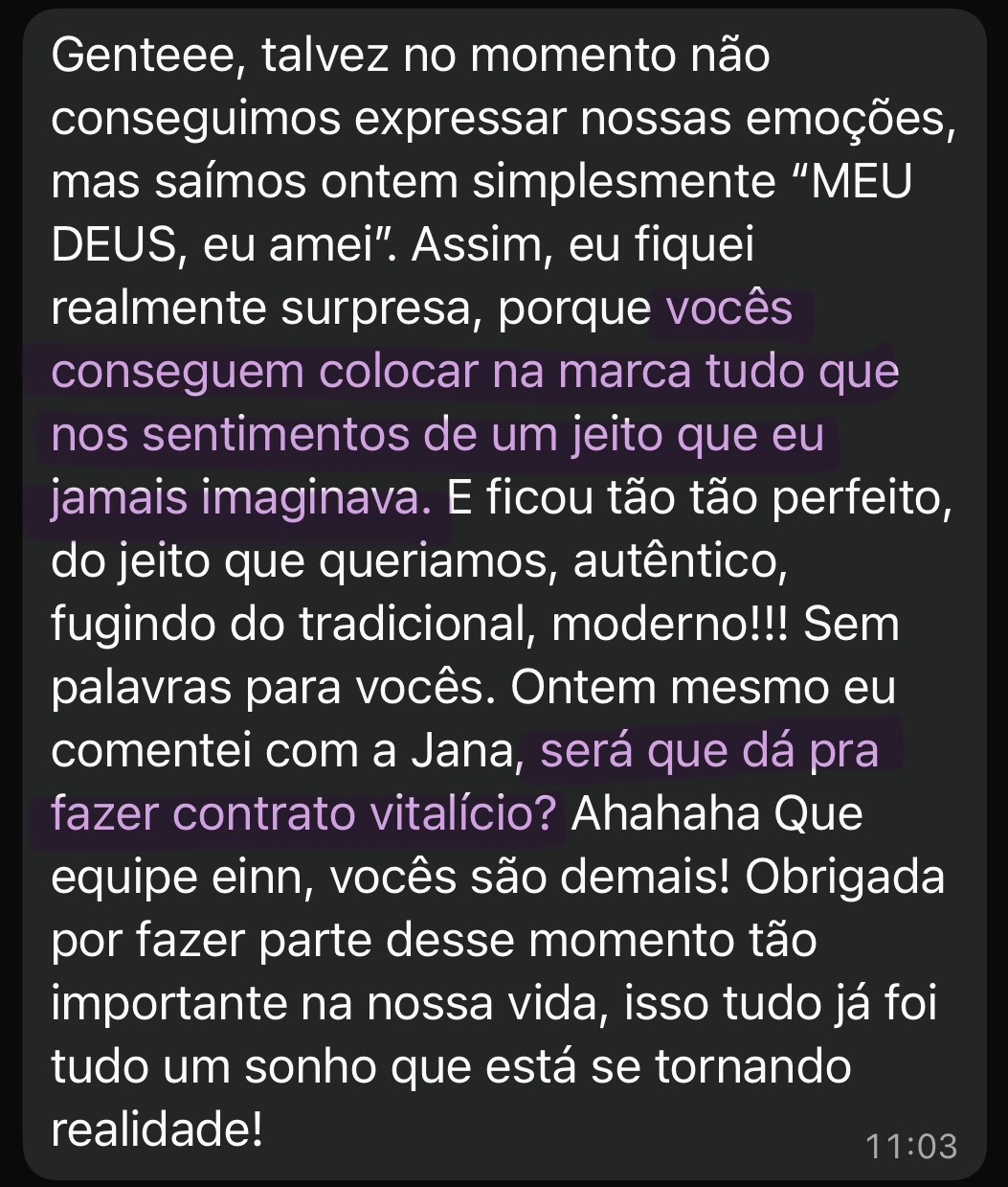Feedback de Cliente Ramo