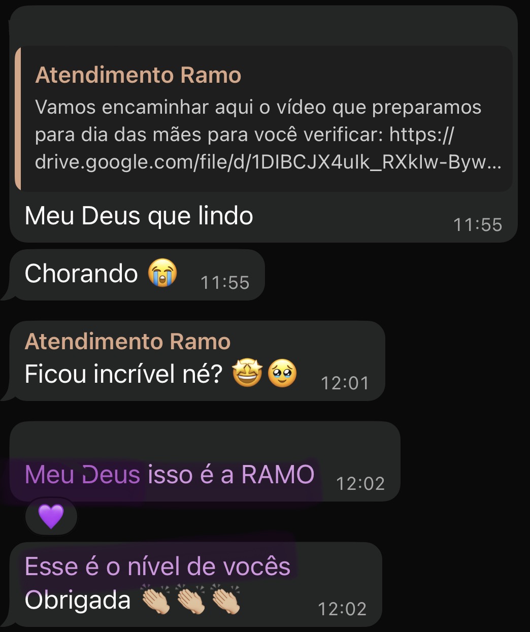 Feedback de Cliente Ramo